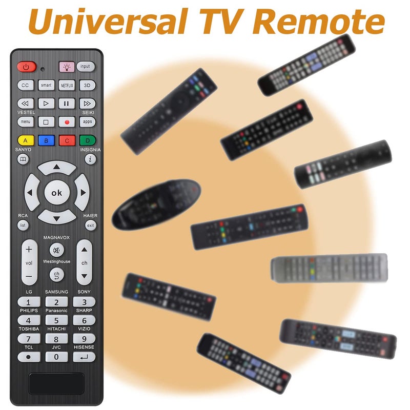AZMKIMI 2 PCS Universal TV Remote Control with Light-Up-Button Compatible with LG, Samsung, Philips, Panasonic, Sharp TCL, Vizio, Sony, Sanyo, Toshiba, Insignia, Hisense, JVC, RCA Brands LCD LED 3D TV Remote - Image 3